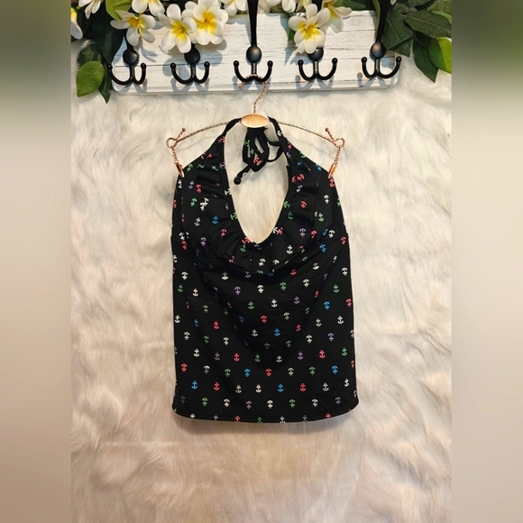 Old Navy Halter Rainbow Ruffle Anchor Tankini Top (top only) - Picture 2 of 5
